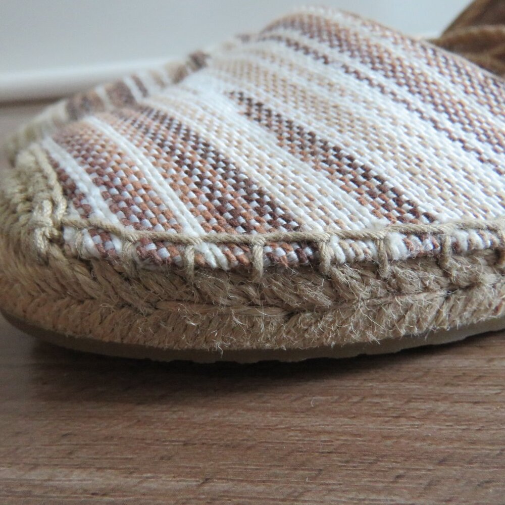 UGG Libbi Serape Leather Woven Espadrilles Flat Shoes in Beige Cream - Size US 8 - Picture 7 of 14